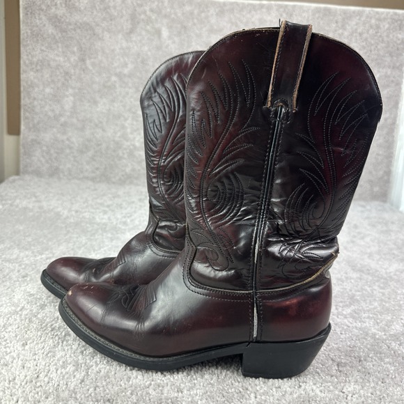 Durango Mens Wine Colored Leather Western Cowboy‎ Boots Size 8.5 D TR2542 - Picture 4 of 9